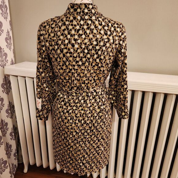 Golden Goose Leopard‑Print Fil Coupe Shirtdress, Professionally Shortened, Sz 4 - Picture 2 of 15